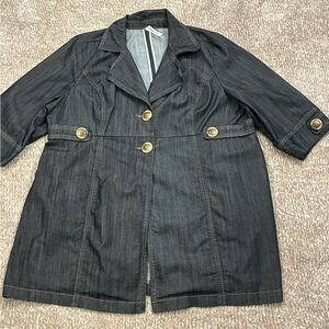 Torrid Navy Jean Jacket with Brass Accents